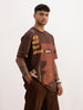 Oversized Placement Printed T-Shirt | Brown