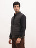 Solid Tipping Sleeve Puffer Jacket | Black