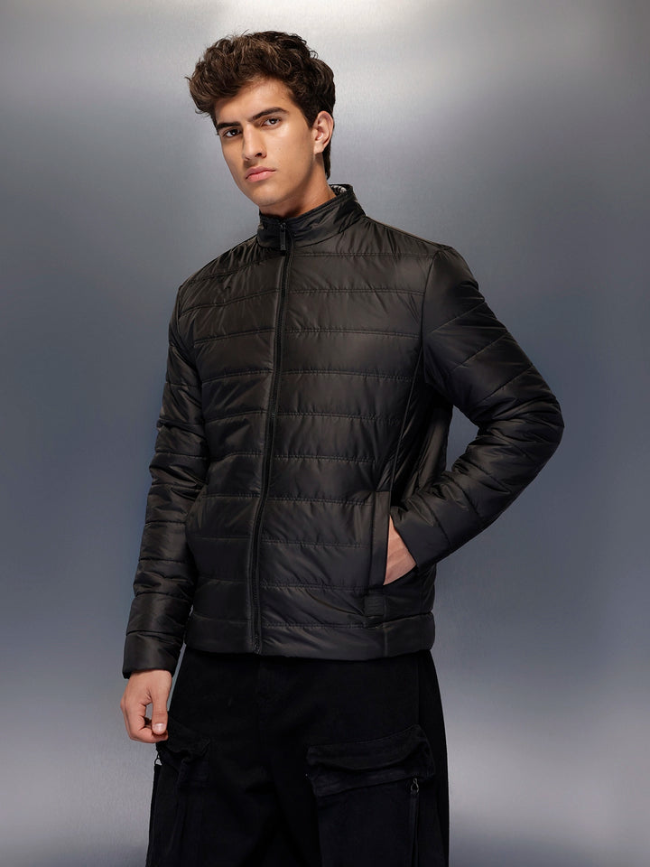 Men's Regular Fit Puffer Jacaket   |  Black