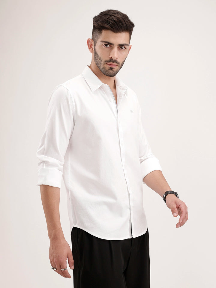 Slim Fit Full Sleeve Shirt | White