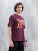 Casual Men Oversized Fit Tee With Graphic | Maroon