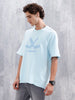 Wrogn Logo Raw-Edged Tee | Light Blue
