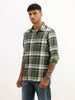Regular Fit Checkered Full Sleeve Shirt | Olive