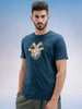 Slim Fit Puffer Printed T-Shirt | Teal