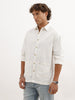 Oversized Striped Double Pocket Shirt | White