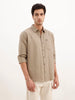 Classic Regular Fit Checkered Shirt | Khaki