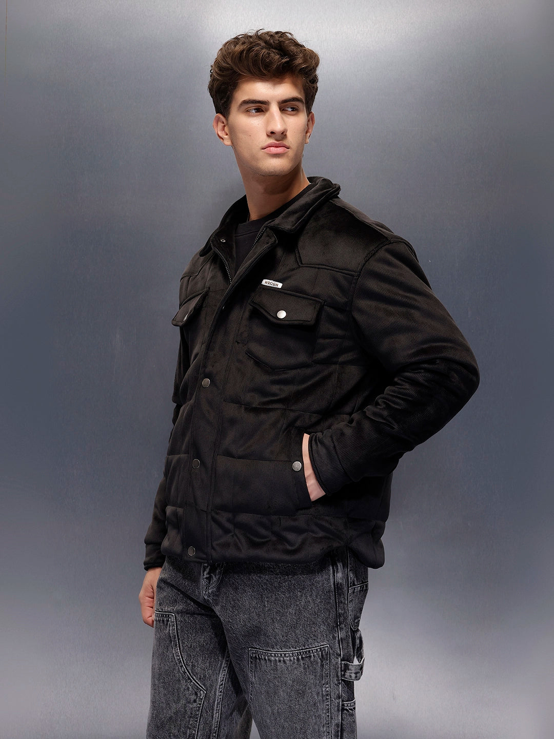 Men's Casual Oversized Jacket  | Black