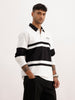 Comfort Fit Cut & Sew Full Sleeve Polo T-Shirt | Off White