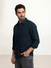 Solid Comfort Fit Full Sleeve Shirt | Navy Blue