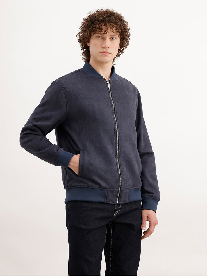 Slim Fit Bomber Jacket  | Blue