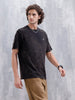 Washed Oversized Fit Tee With Logo Embroidery Patch | Black