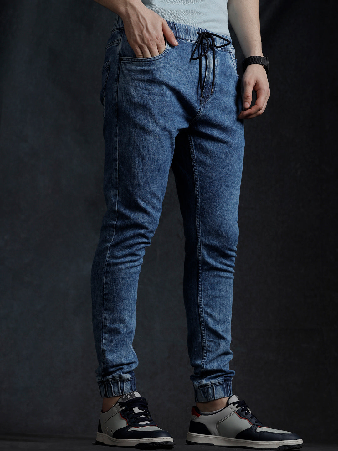 Mid Rise Denim Jogger