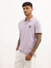 Classic Contrast Sleeves Polo T-Shirt | Purple | WWTS248F