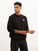 Comfort Fit Placement Printed Sweatshirt | Black