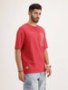 Oversized Fit Cut & Sew T-Shirt | Rust