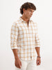 Regular Fit Checkered Shirt | White