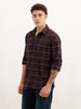 Slim Fit Full Sleeve Checkered Shirt | Maroon | WSH02FSSL0329S
