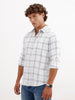 Textured Regular Fit Full Sleeve Shirt | White