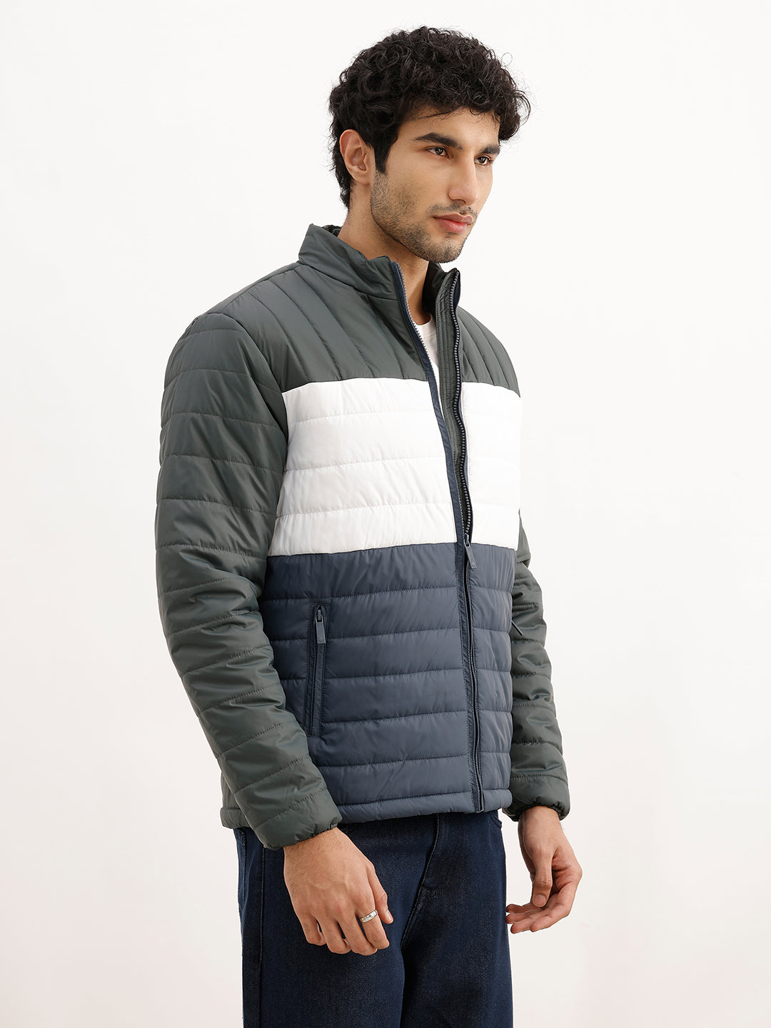 Classic Regular Fit Puffer Jacket | Multicolor