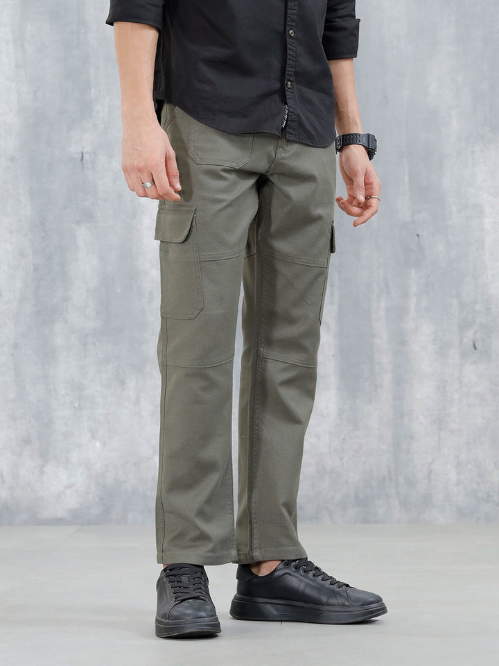 Men's Casual Relaxed Fit Cargo Trousers | Green