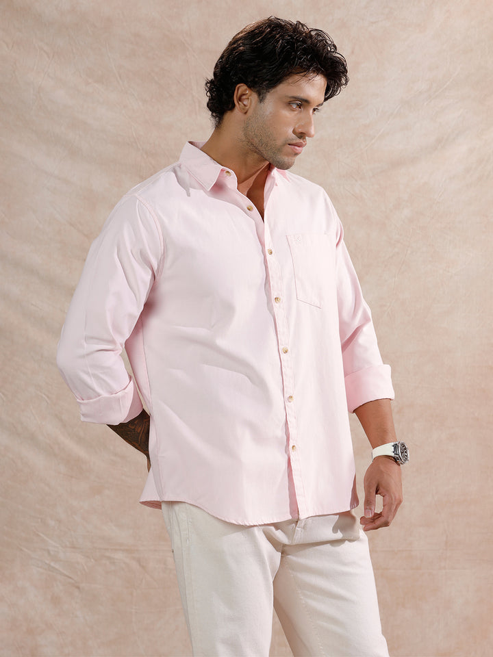 Solid Regular Fit Shirt | Pink