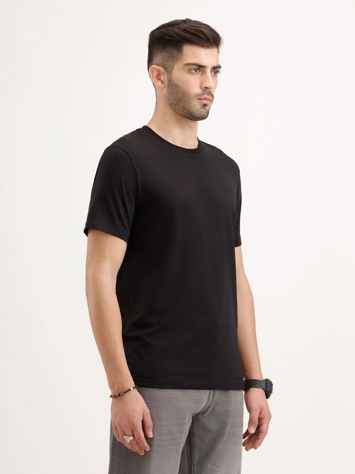 Solid Slim Fit T-Shirt | Black