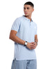 Solid Blue Logo Embroidered Polo T-Shirt