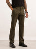 Straight Fit Solid Trouser | Olive