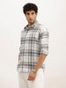 Slim Fit Checkered Full Sleeve Shirt | Grey