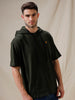 Olive Hooded Comfort Fit  T-Shirt