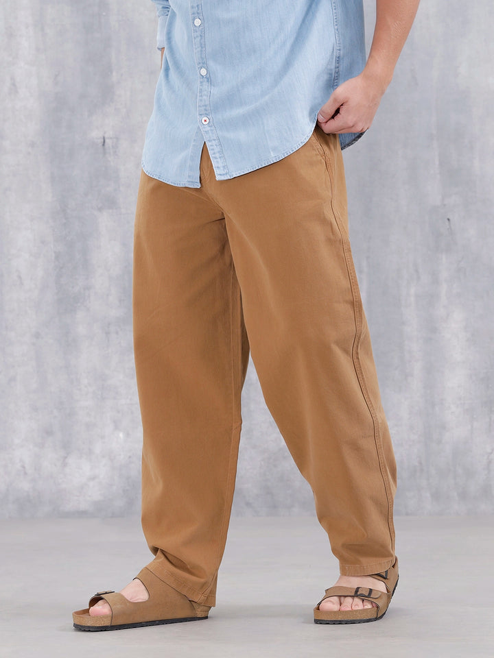 Men's Casual Loose Fit Trouser | Brown