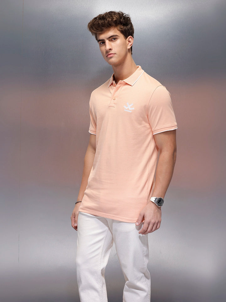 Solid Slim Fit Polo T-Shirt  | Orange
