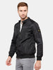 Black Slim Fit Nylon Biker Jacket