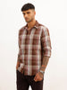 Classic Checkered 100% Polyester Shirt | Brown