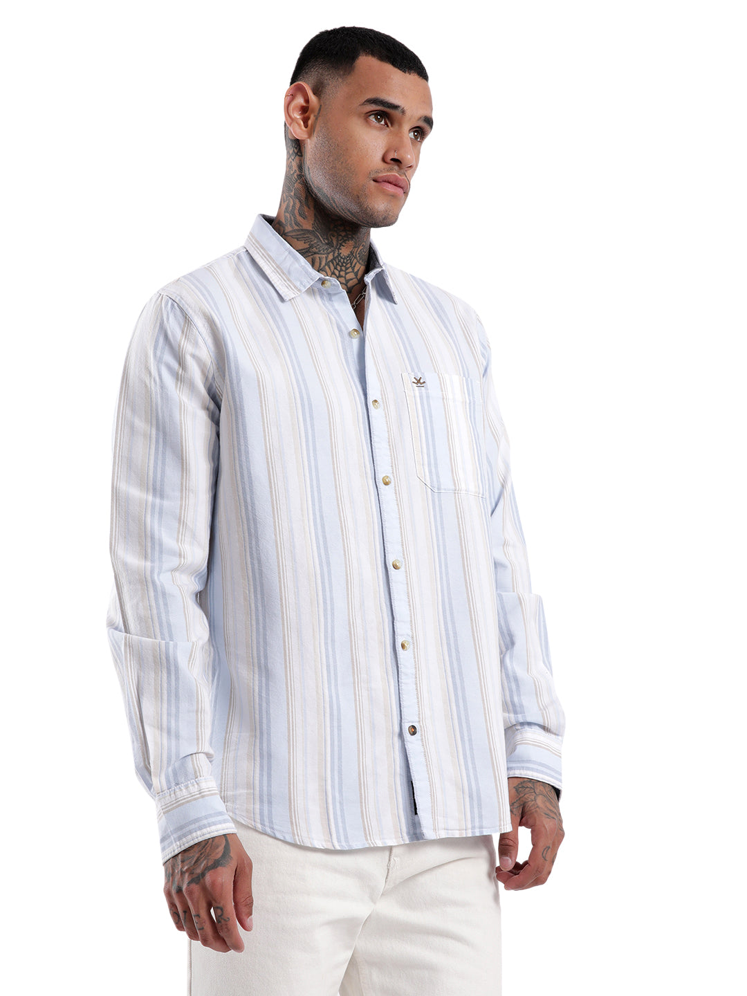 Blue & White Striped Shirt