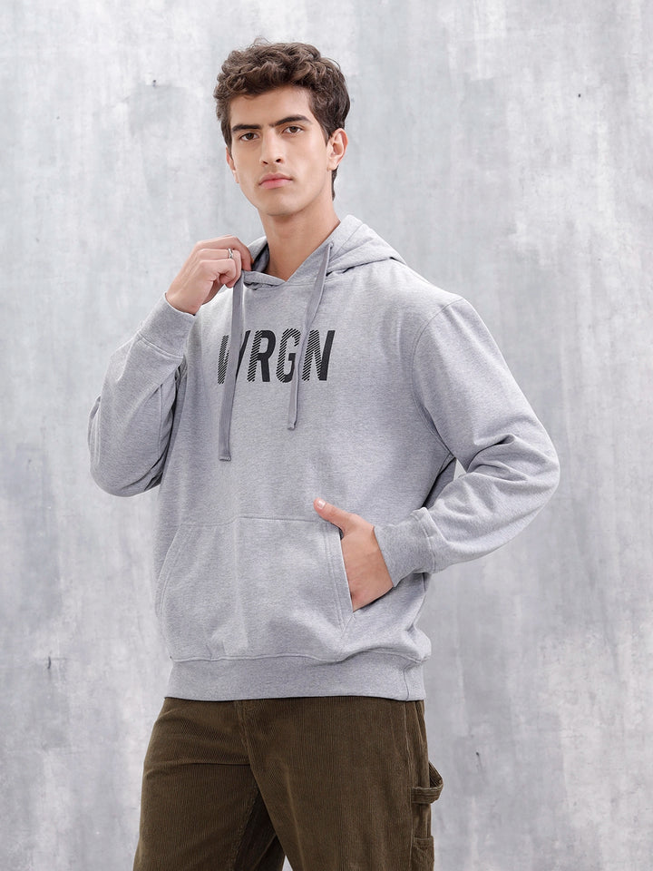 Wrogn Graphic Printed Oversized Fit Sweatshirt | Grey