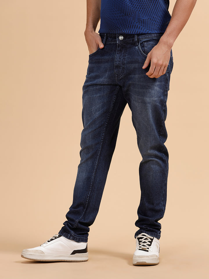Heavy Fade Slim Fit Jeans | Dark Blue