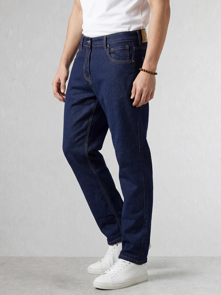 Solid Relaxed Slim Fit Jeans | Blue