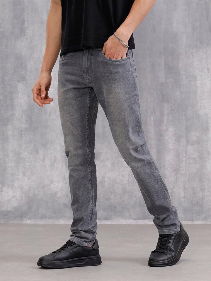 Slim Fit Mid Wash Jeans I Mid Grey