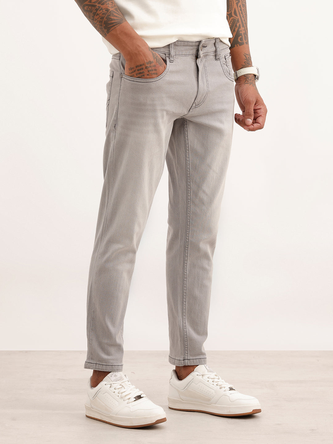 Faded Skinny Crop Denim Jeans | Grey | WJN0200SC2096S