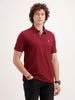 Slim Fit Solid Polo T-Shirt | Maroon
