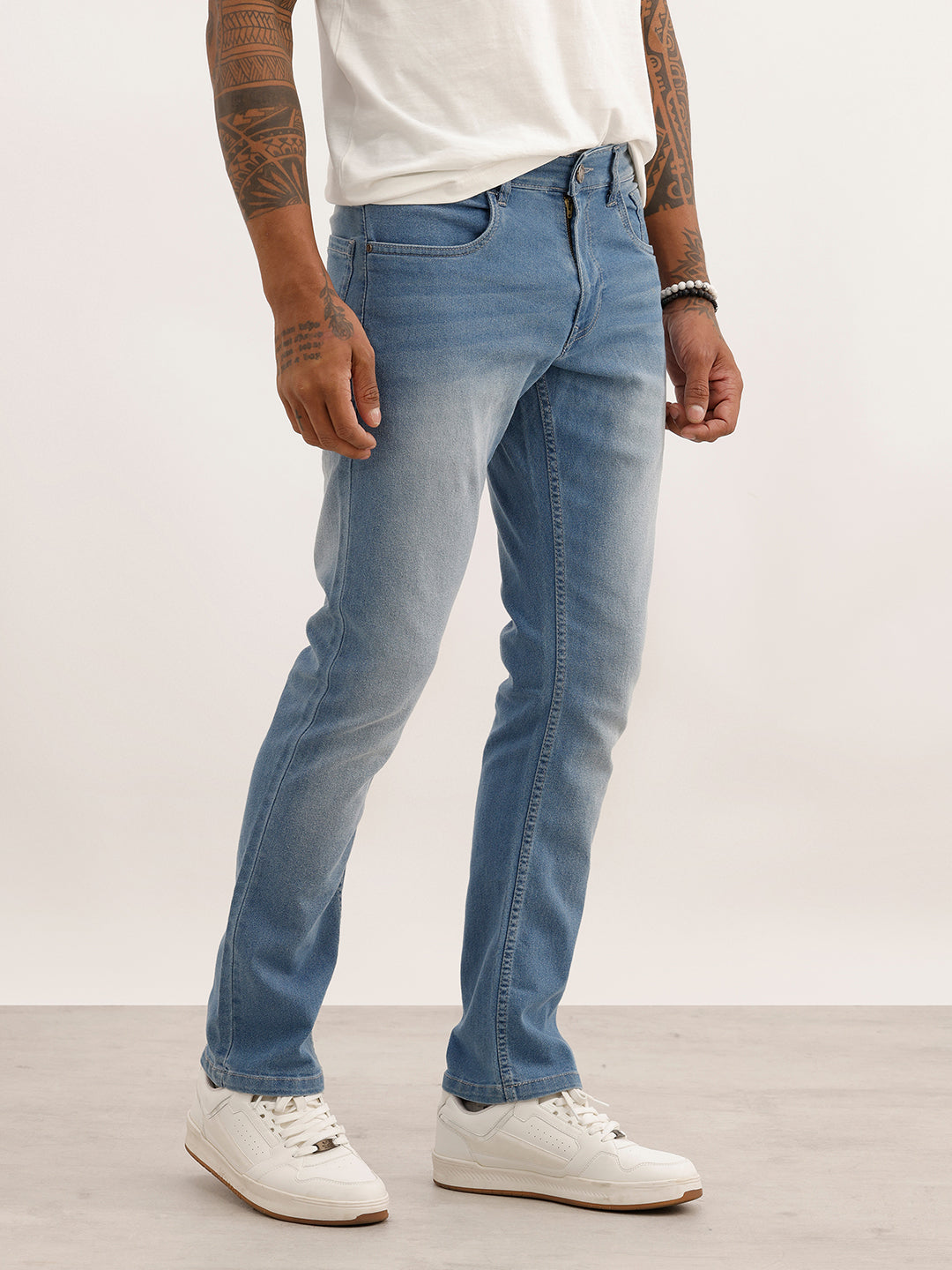 Straight Fit Faded Denim Jeans | Dark Blue | WVJN2833F