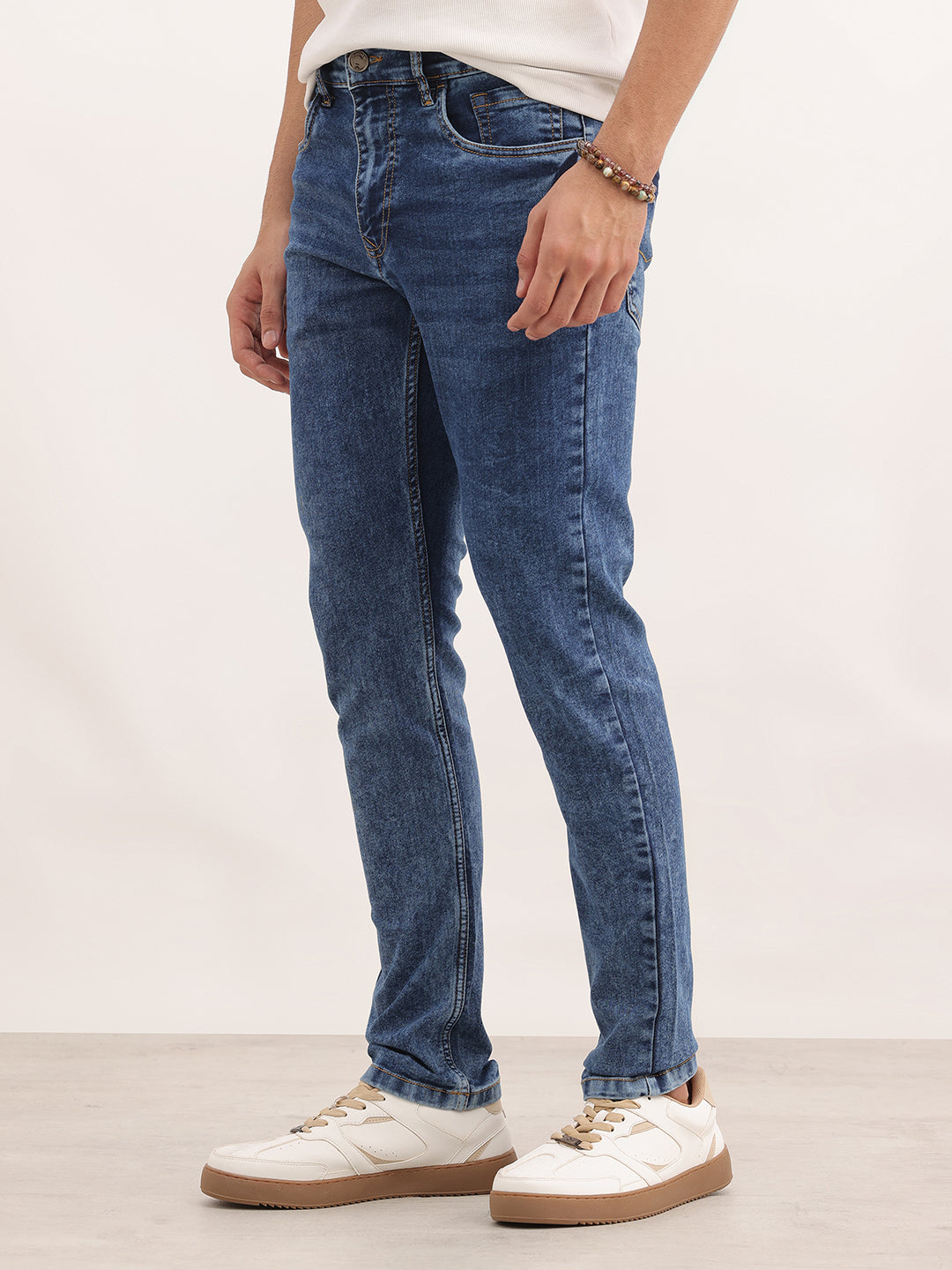 Washed Slim Fit Denim Jeans | Dark Blue