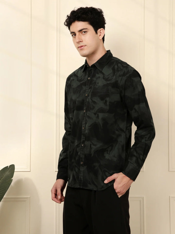 Green AOP Full Sleeve Shirt