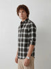 Regular Fit Checkered Shirt | Black
