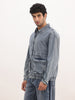 Relaxed Fit Double Pocket Denim Jacket | Blue