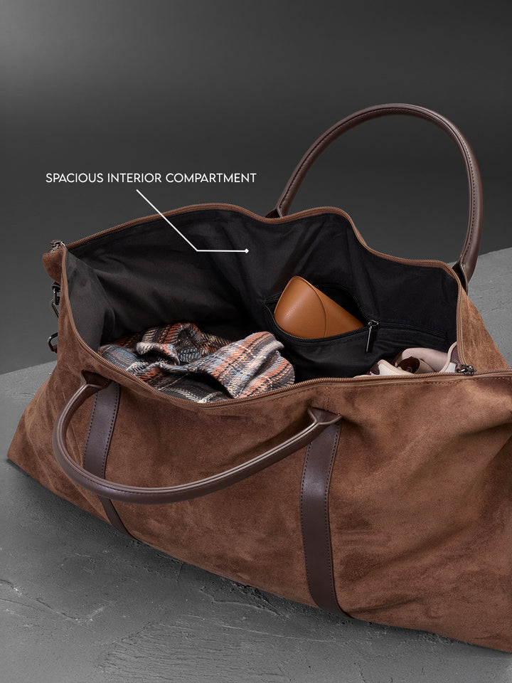Suede Weekender Duffle | Brown (55L)
