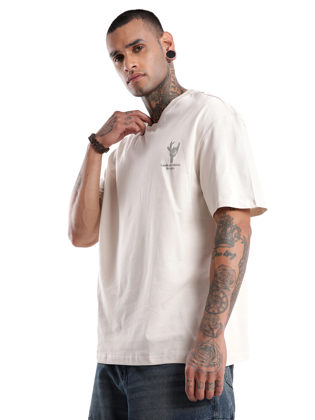 Premium Beige Back Printed T-Shirt