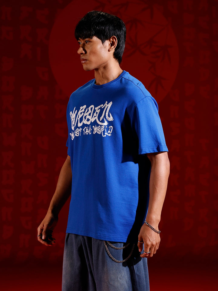 Graphic chest print T-shirt | Blue