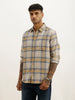 Classic Slim Fit Checkered Shirt | Beige